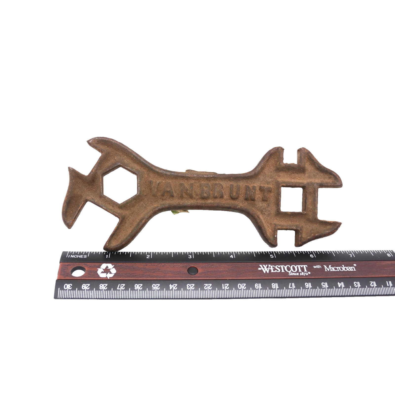 Antique Van Brunt D-380 Wrench John Deere Grain Drill Cast Iron Farm Tool 7-Way