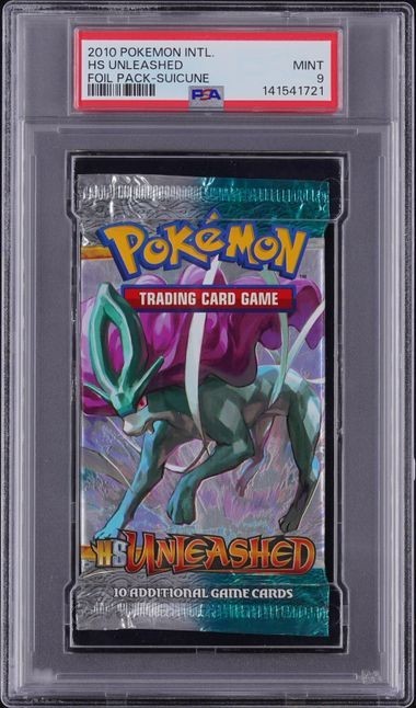2010 POKEMON HS UNLEASHED FOIL PACK SUICUNE PSA 9