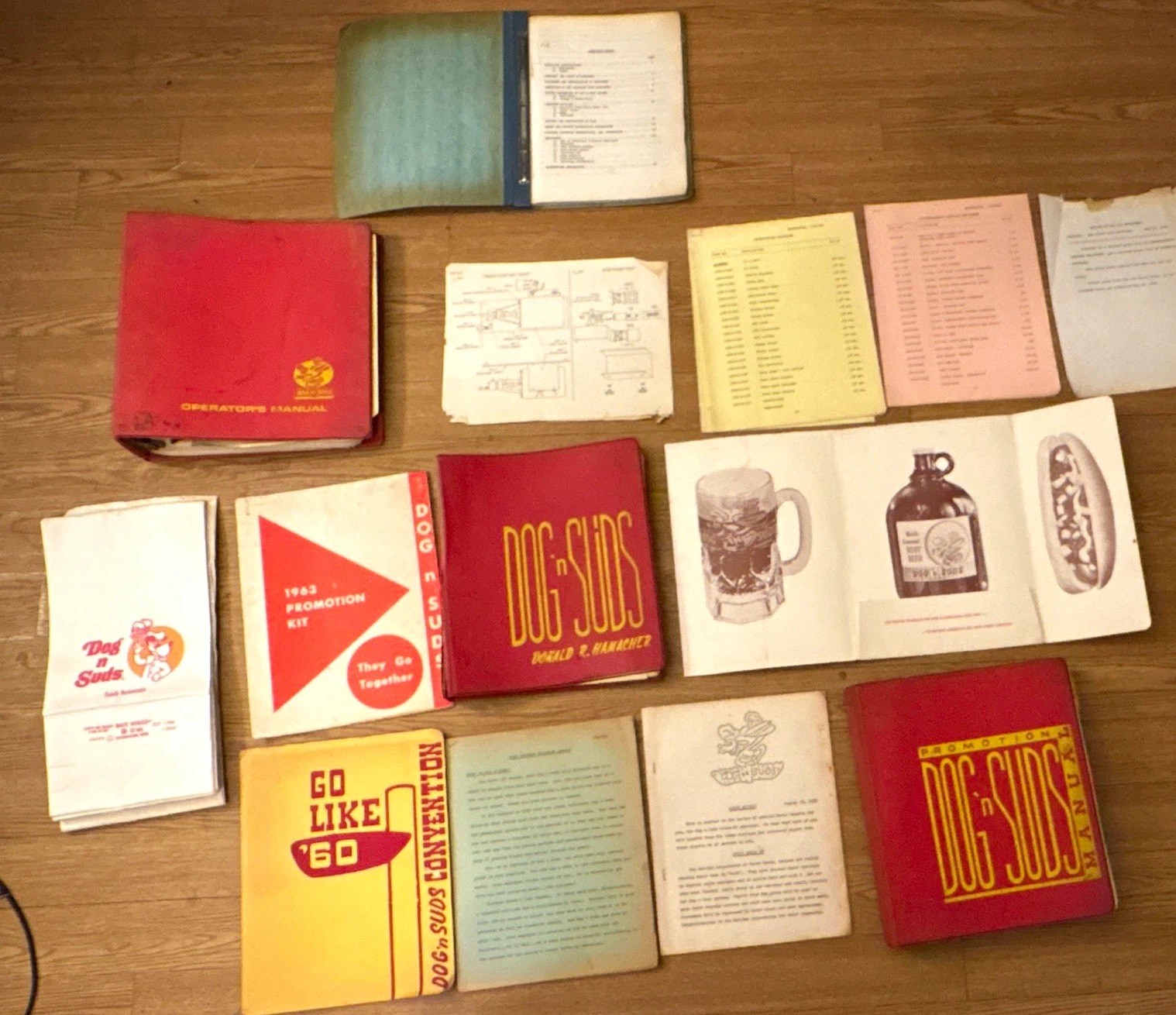 RARE Original 1950s-60s DOG N SUDS Franchise Archive Recipes Radio Ads+ Ephemera