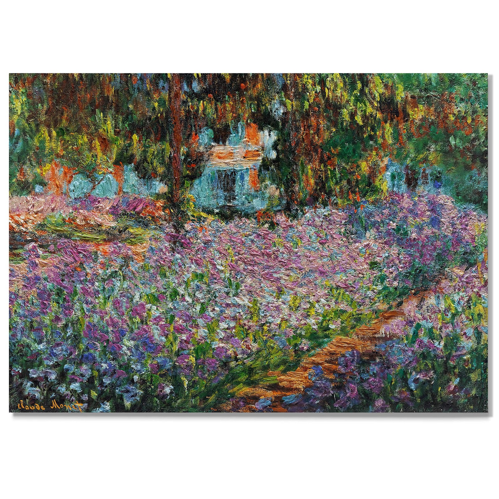 Monet Wall Art Irises in Monet's Garden Canvas Print 8X12 Ready to Hang