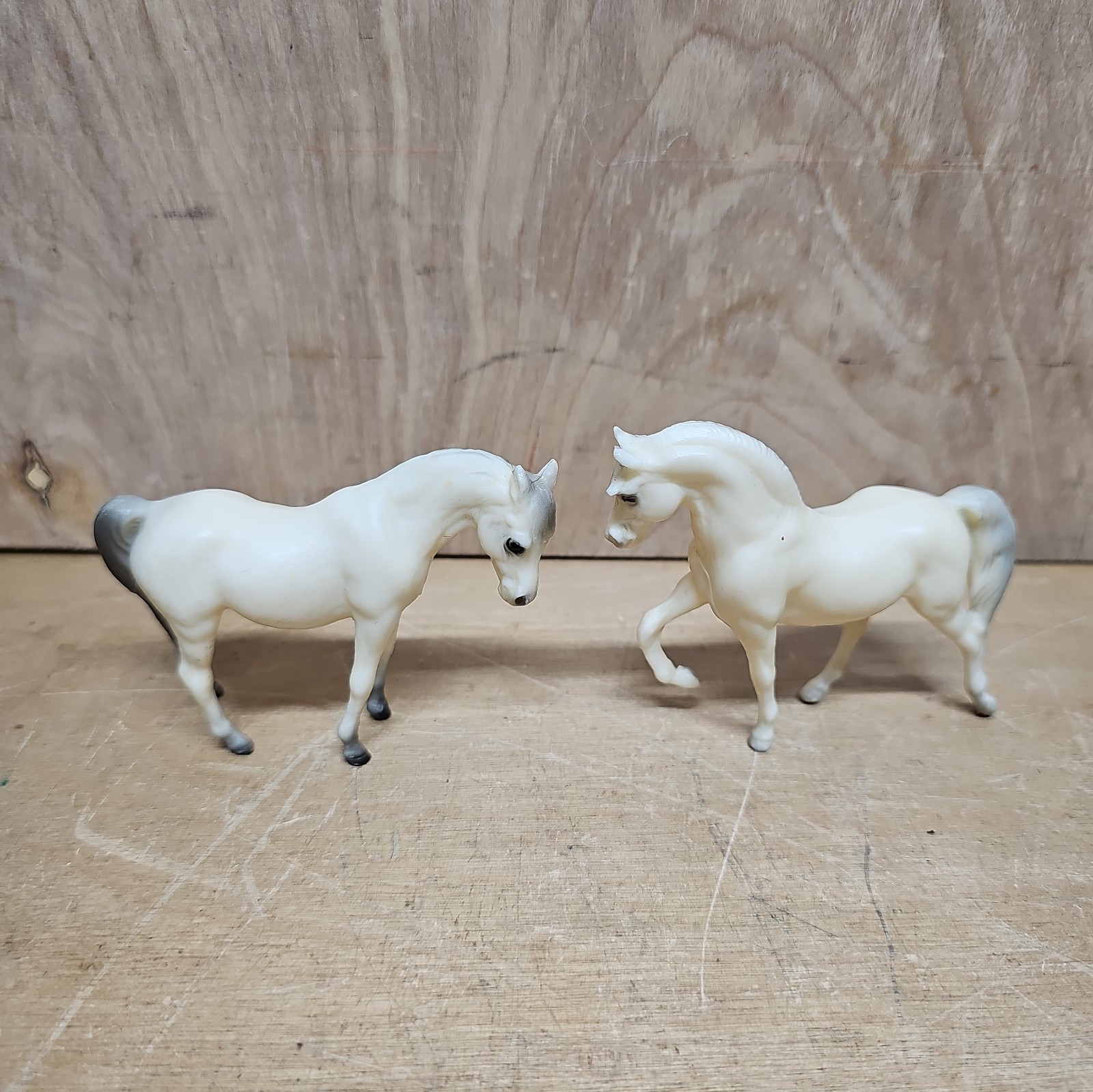 VTG 1975 Breyer Stablemates Arabian Mare 5011 Stallion 5010 Alabaster Gray Horse