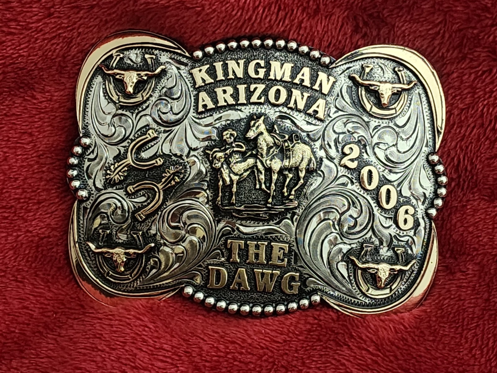 Rodeo☆2006☆X~Treme BULLDOGGING Champion Trophy Buckle☆Kingman Arizona☆Rare☆462