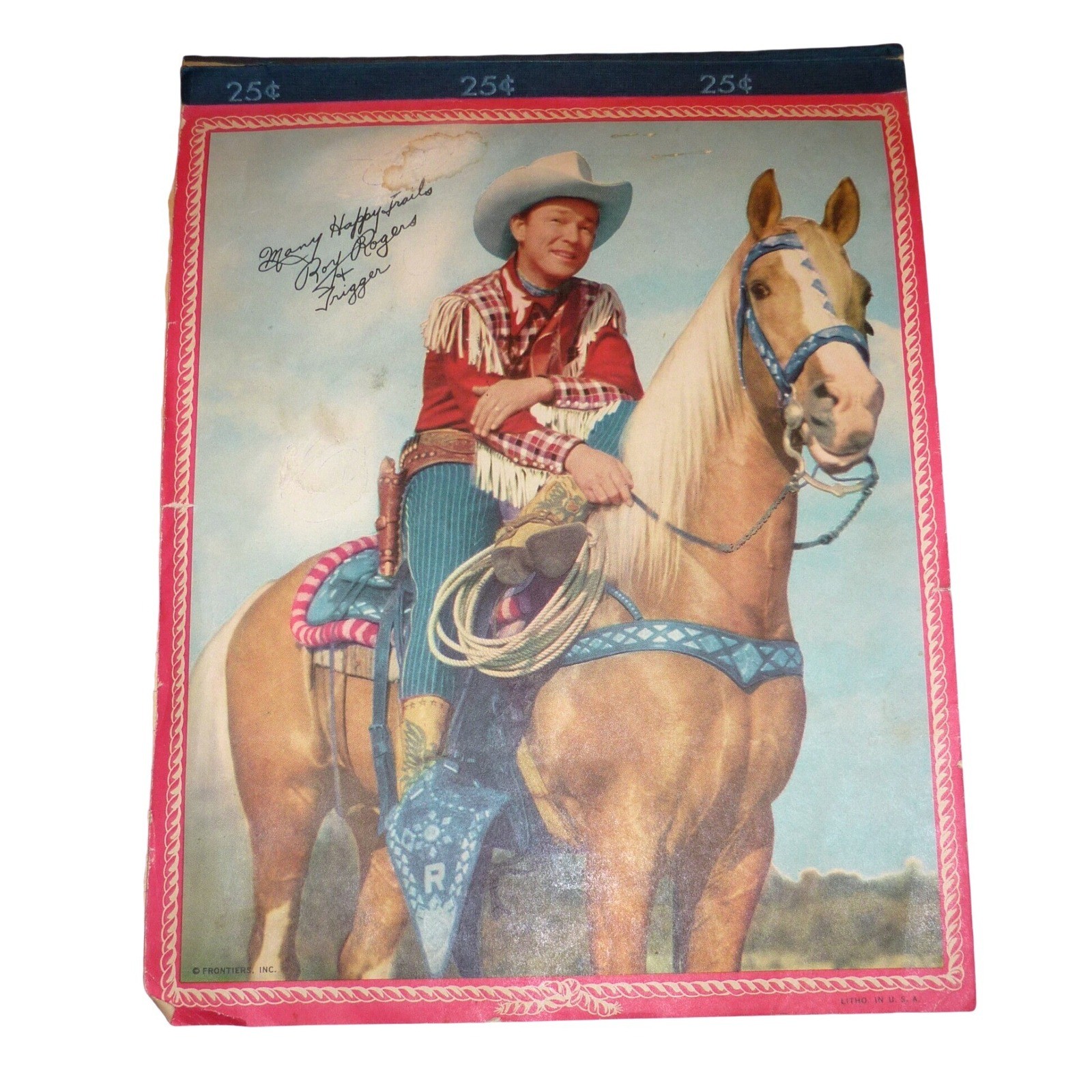 Vintage Roy Rogers and Trigger Writing Tablet 1950s Western Collectible 8x10