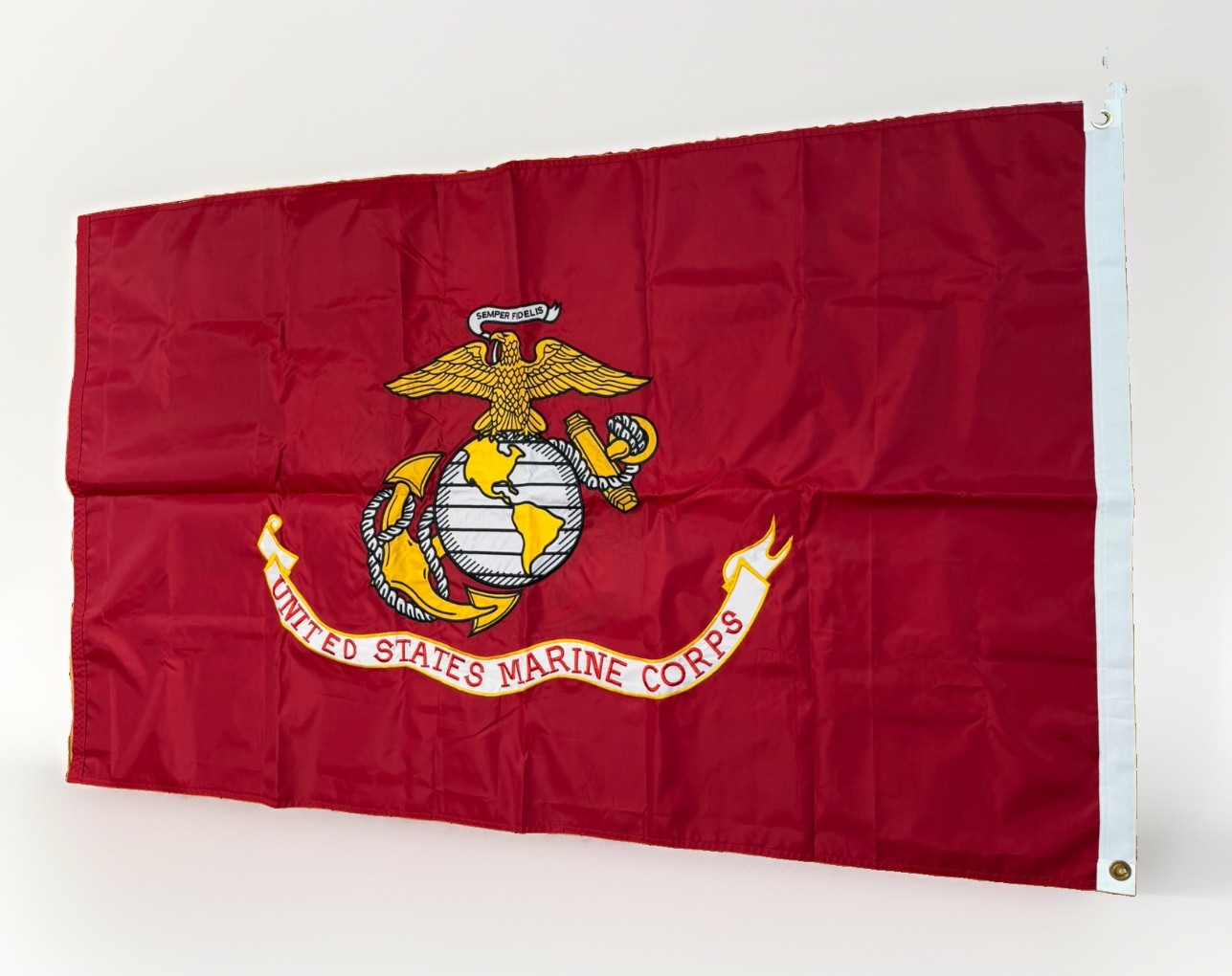 US Marine Corps Double Sided Flag 58x36 USMC Semper Fidelis Eagle Globe Anchor