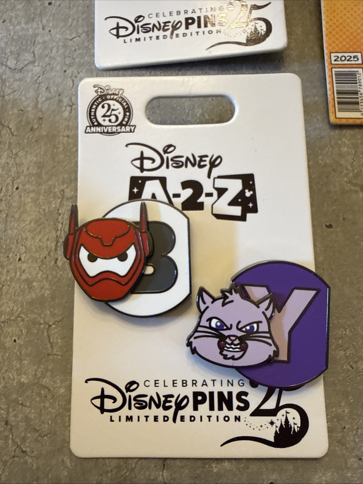 Disney a-2-z Baymax b To Y Limited Edition Disney 25th Anniversary Pin 2 Pins