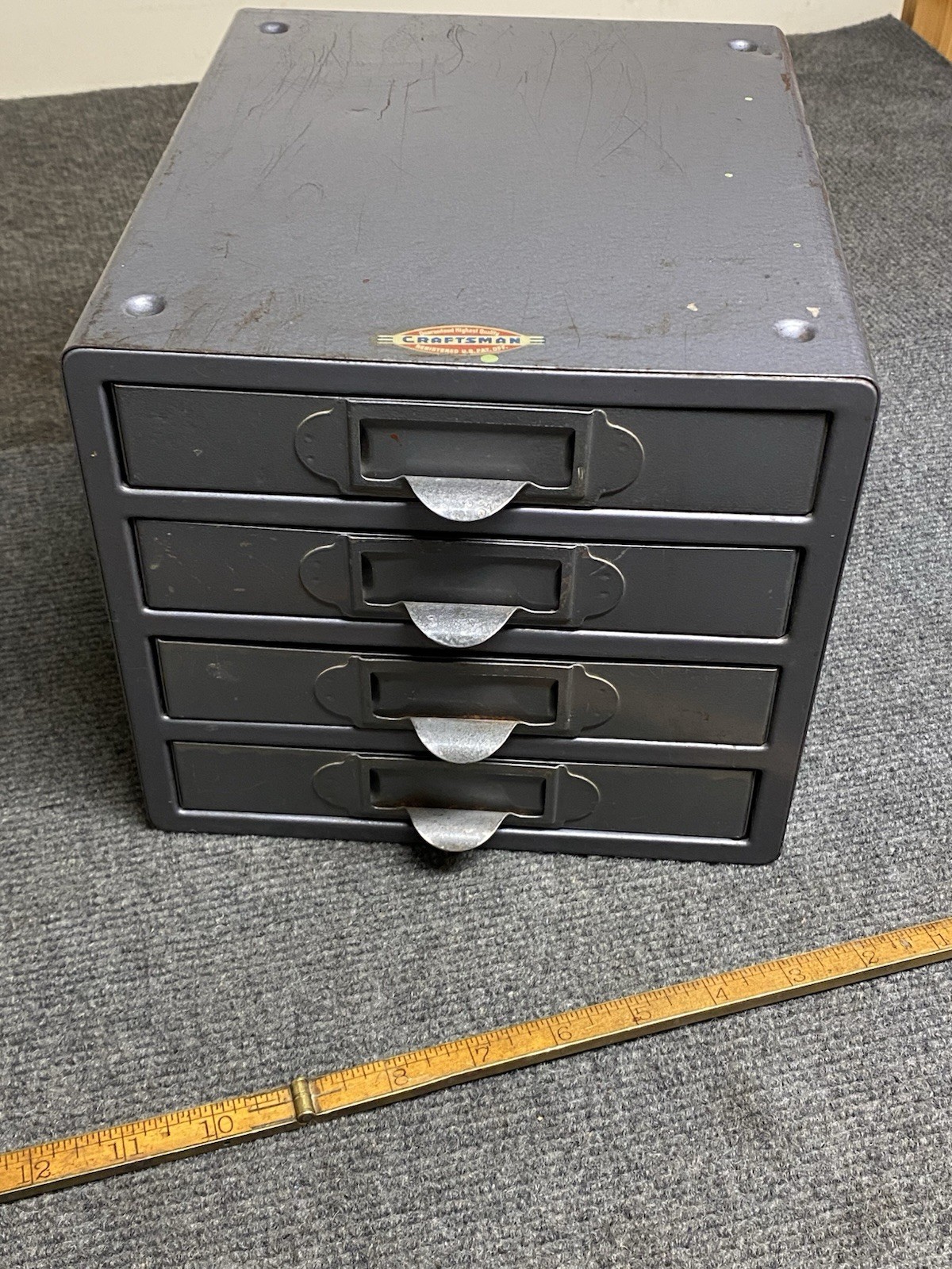 Vintage 1950”s Craftsman 4 Drawer Small Parts Cabinet Organizer 8”x 8” X 10” USA