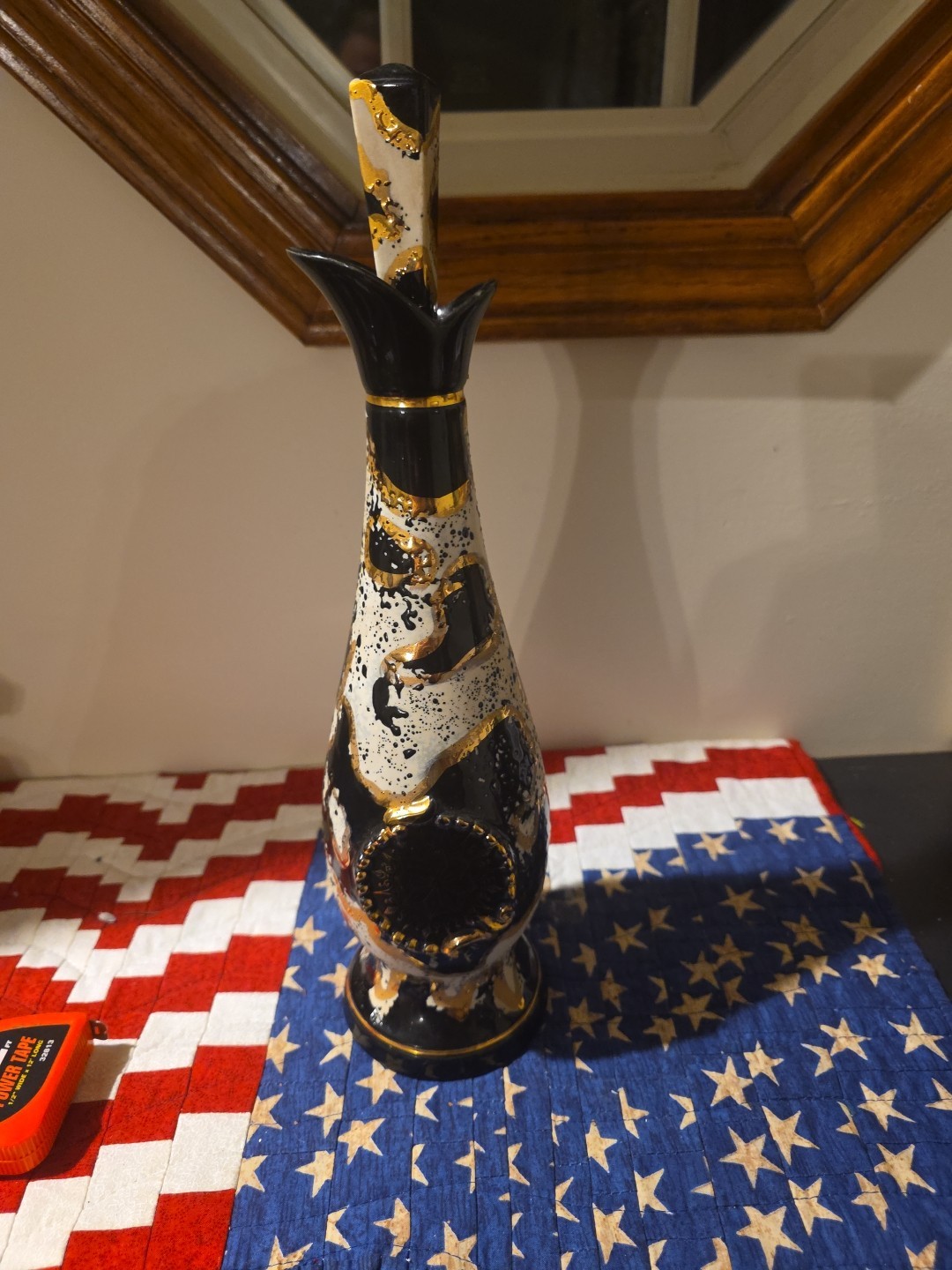 Vintage Jim Beam Regal China Decanter - 1957 black and gold (empty) 15