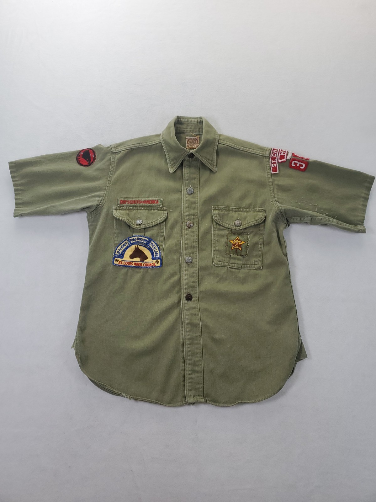 Vtg 40s 50s 60s Boy Scouts America BSA Shirt St. Charles MO 354