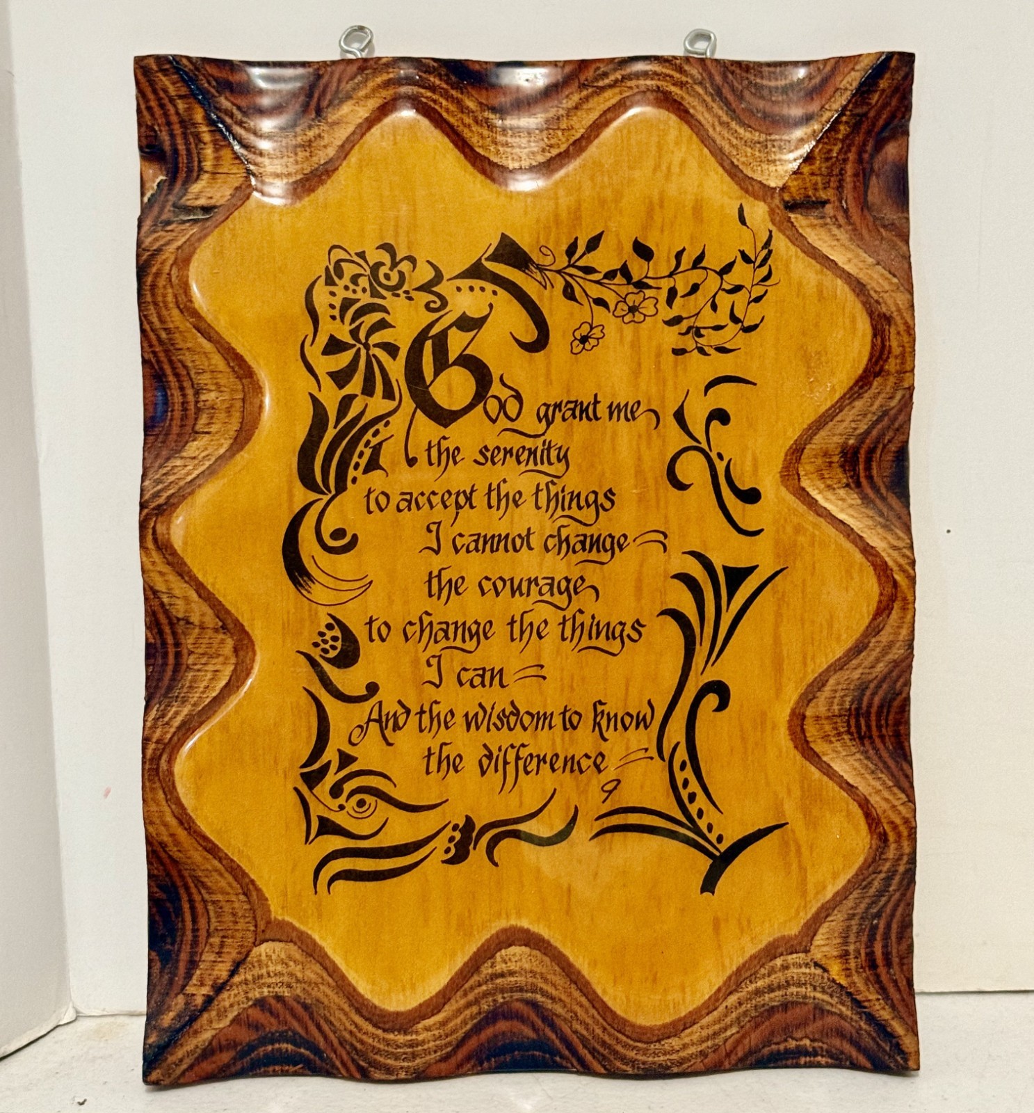 Vintage HAND MADE Serenity Prayer Wooden Plaque 12\