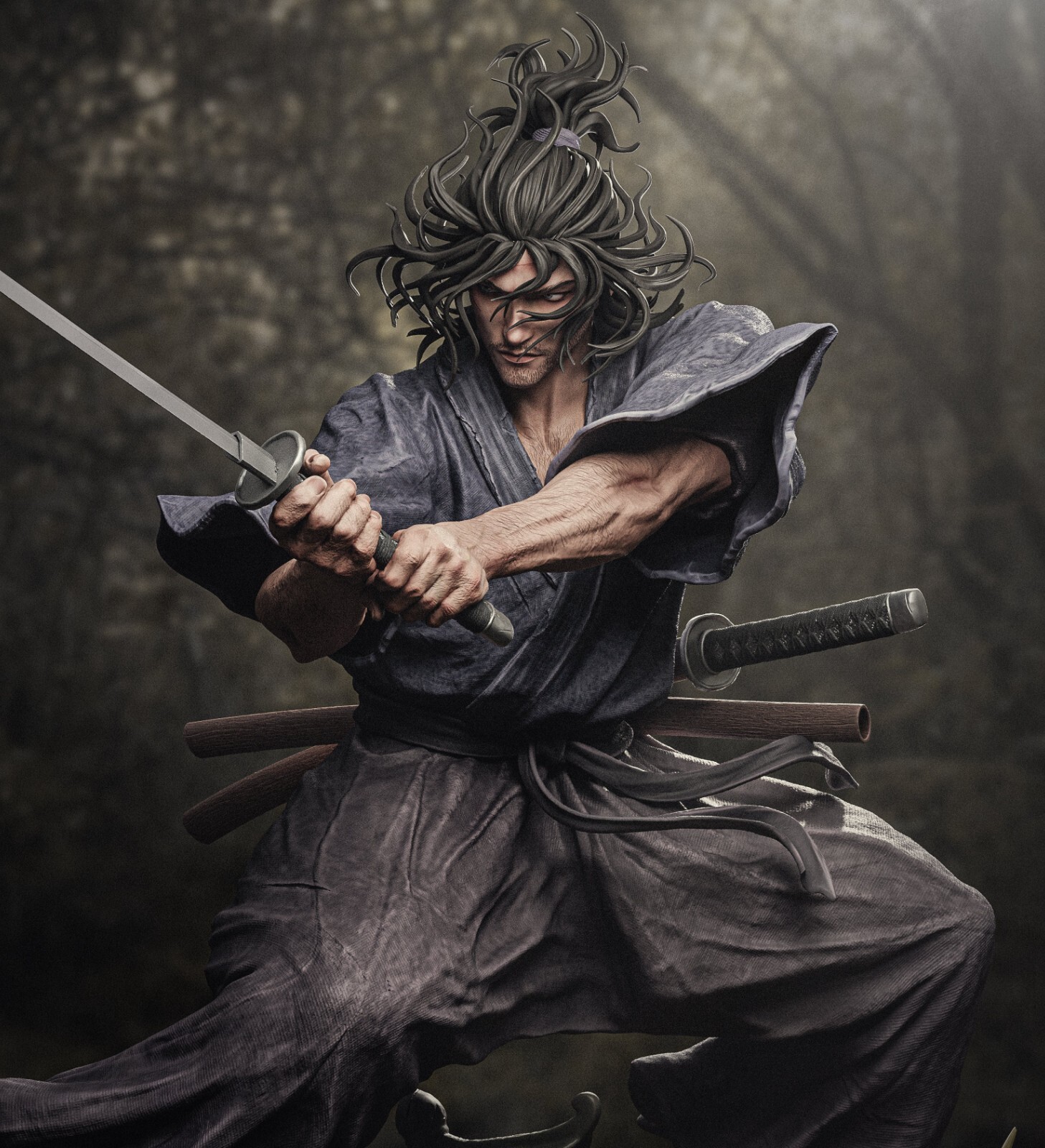 Musashi Fan Art Resin Statue Pro Painted 1/6 Scale - Made To Order - CA3D