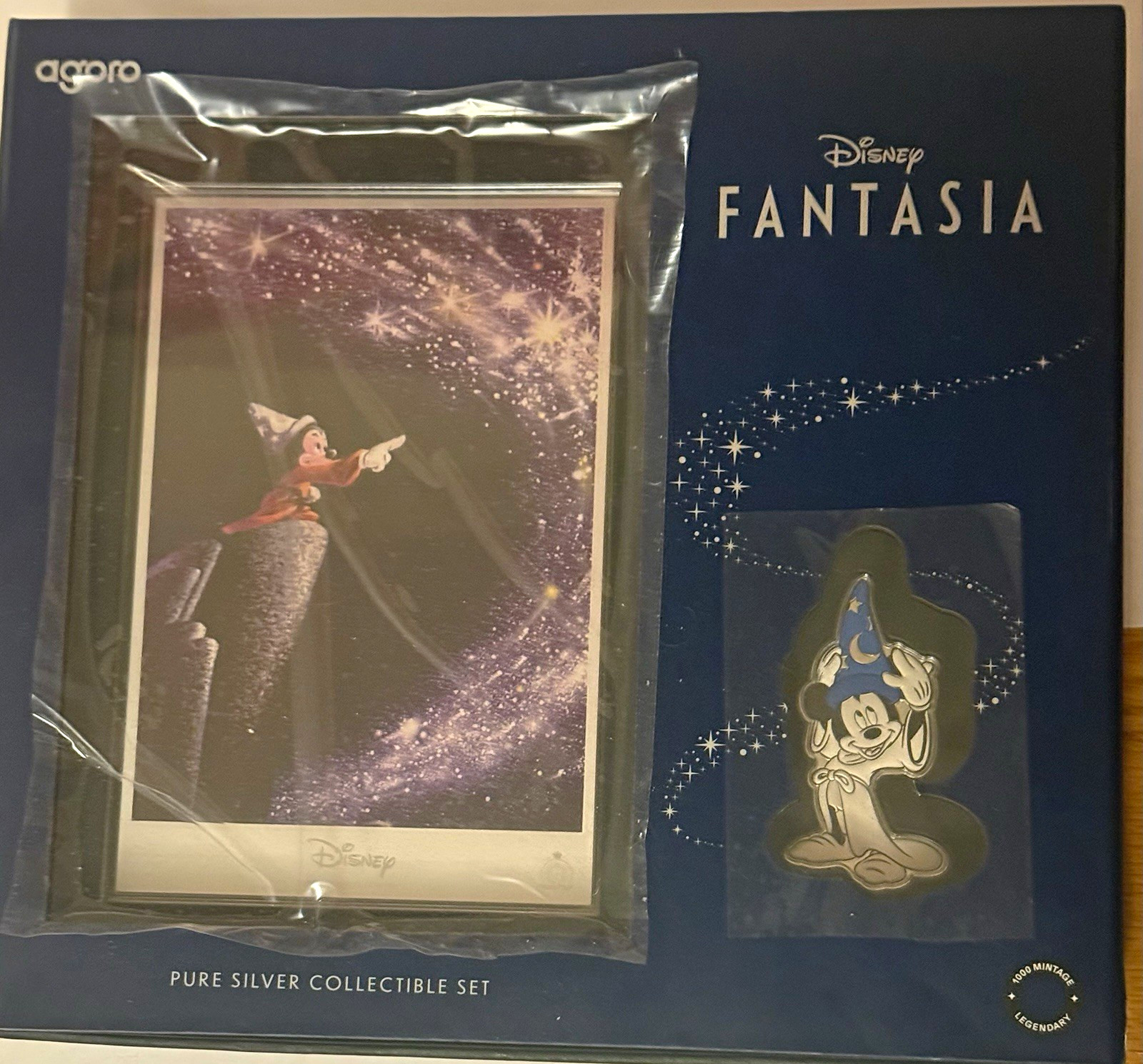 2025 Agoro Disney Fantasia Sorcerer\'s Mickey 1oz Silver and 5g foil.