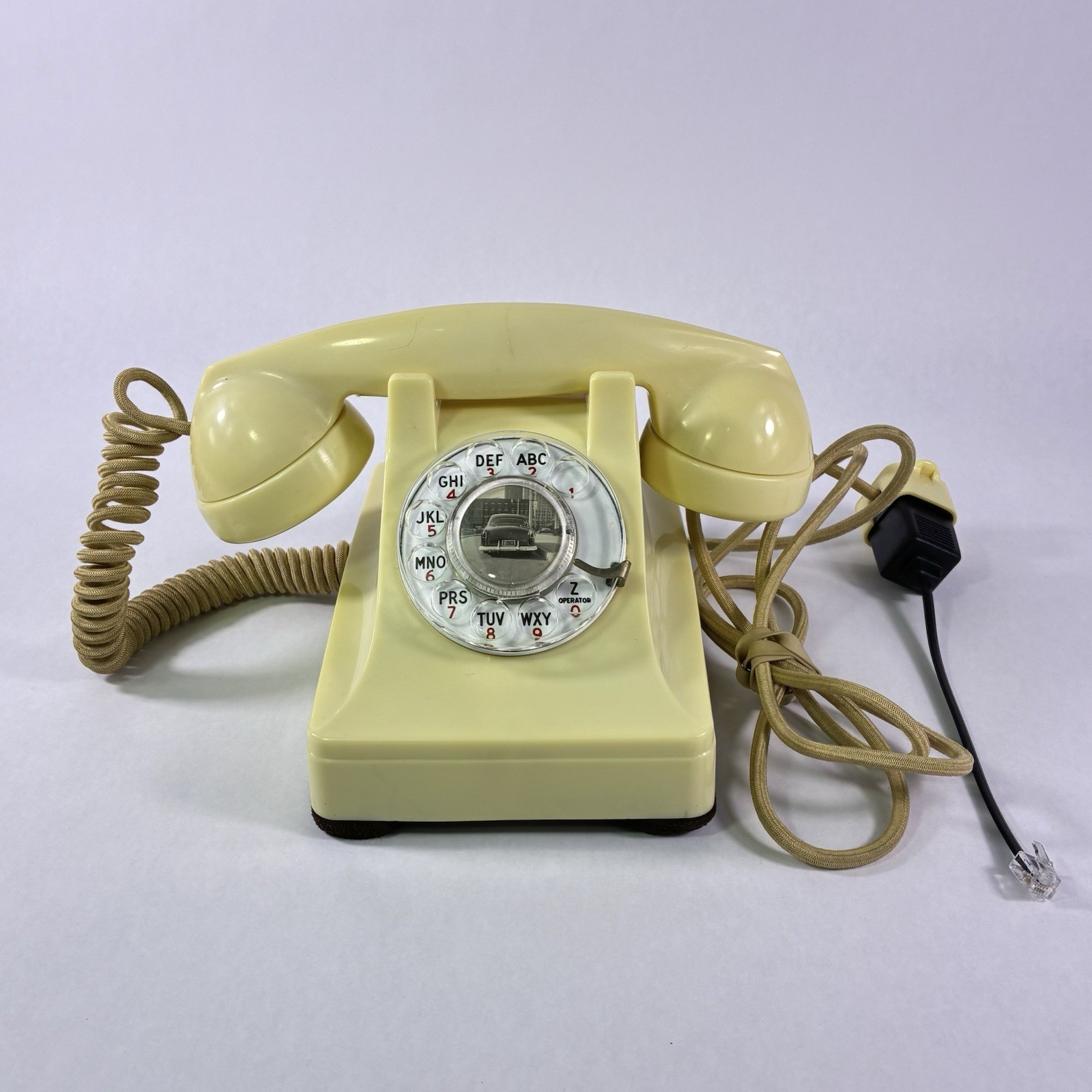 Vintage 1950s Western Electric Ivory 302 Thermoplastic Rotary Desk Phone Works
