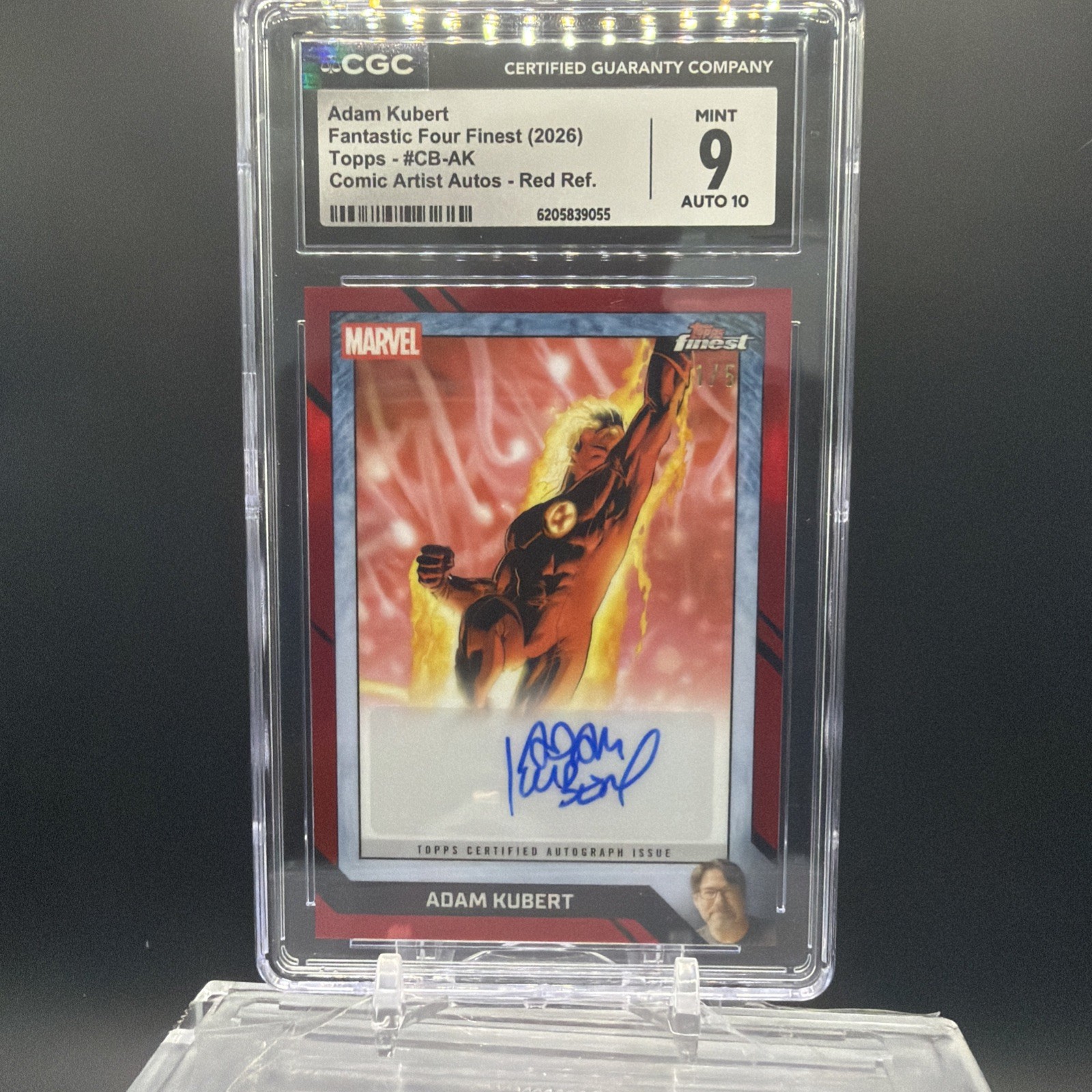 2026 Topps Finest Fantastic Four ADAM KUBERT AUTO - Comic Book Artist Red 1/5