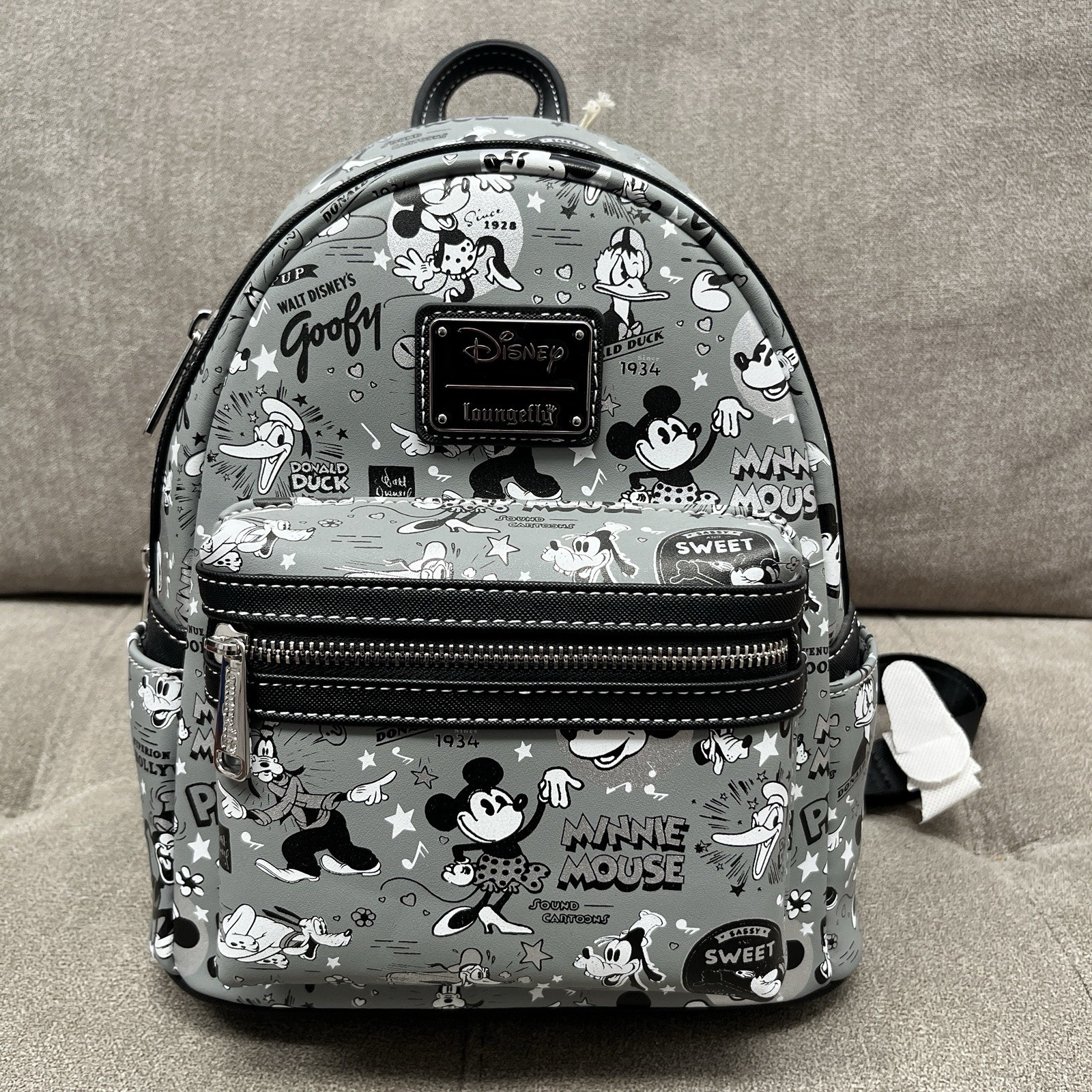 Disney Loungefly Disney100 Black White Vault Amazon Exclusive Mini Backpack NWT