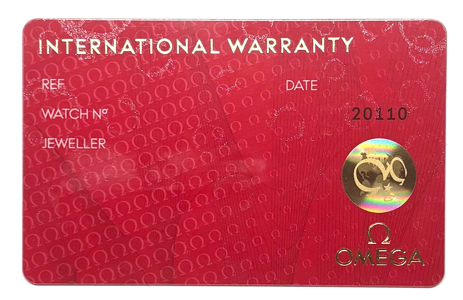 (5) Blank OMEGA International Warranty Certificate Guarantee OMEGA Watches OEM