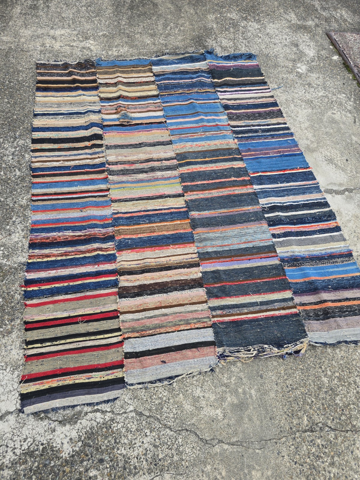 1930s,Vintage Japanese dye cotton BORO,SAKIORI,裂織,188cm×137cm