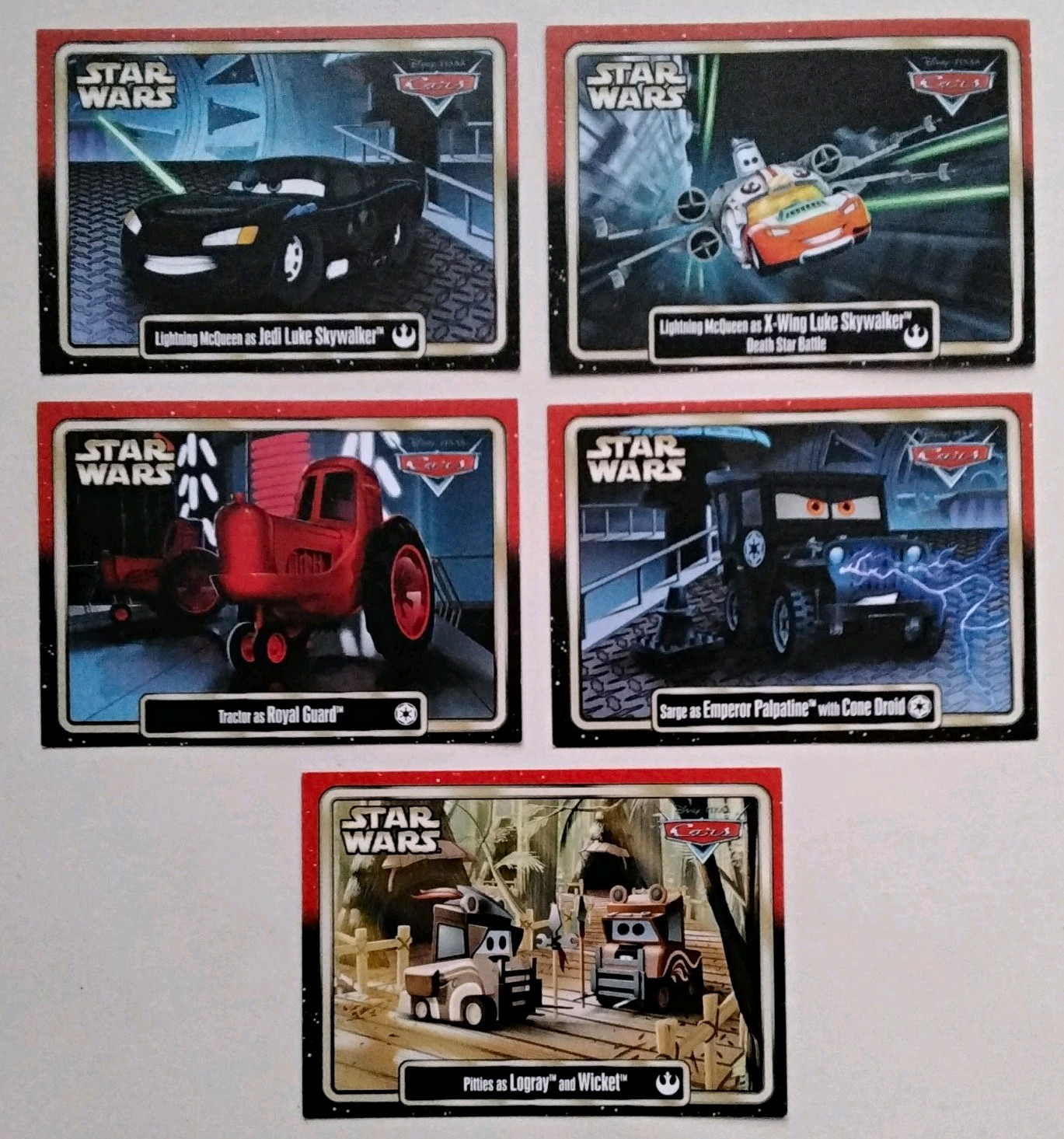 2015 Star Wars Weekends Disney Pixar Cars 5 Card Set Series 3