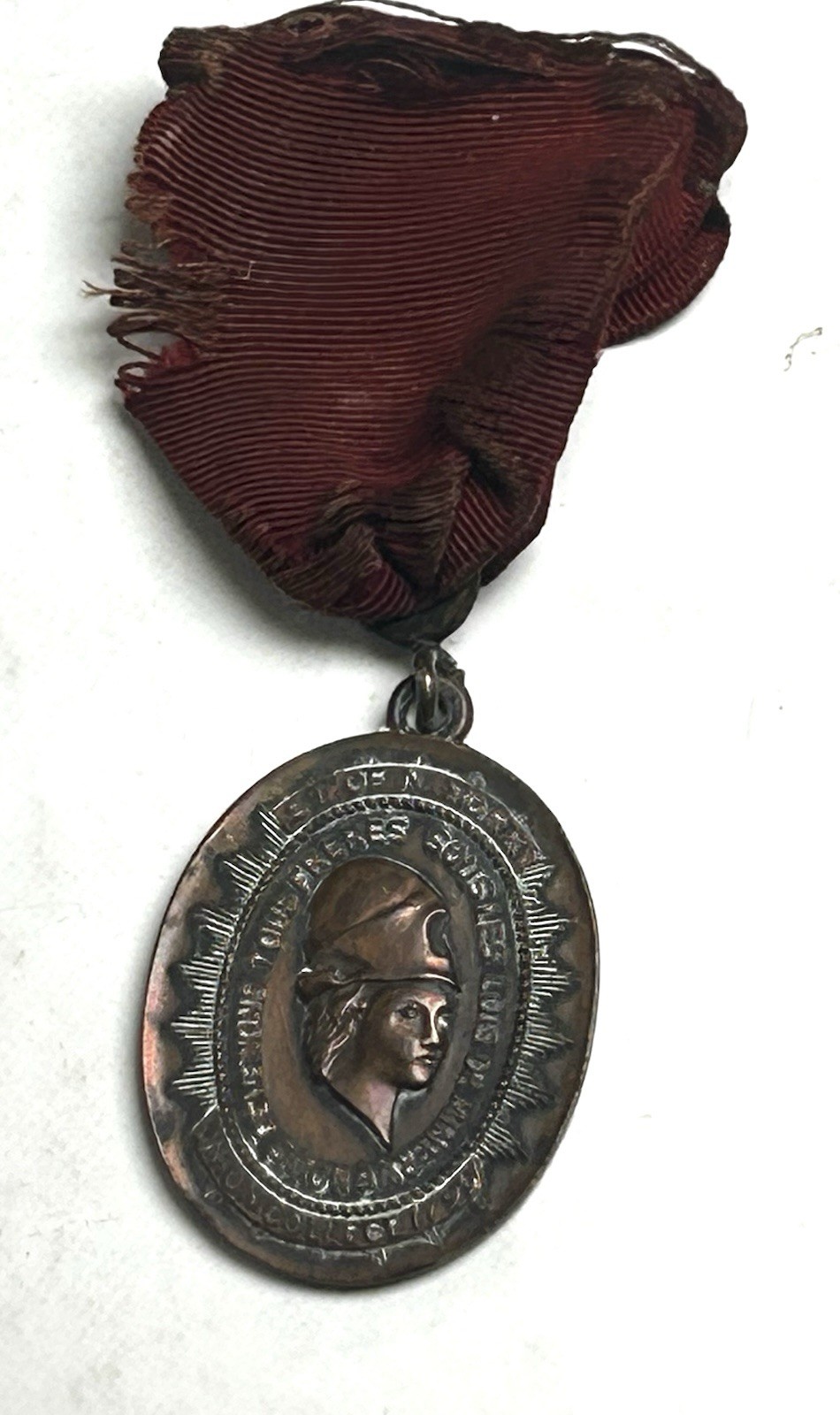 WWI Union College NY Commemorative Service Medal Minerva Armis Patriae Vindex