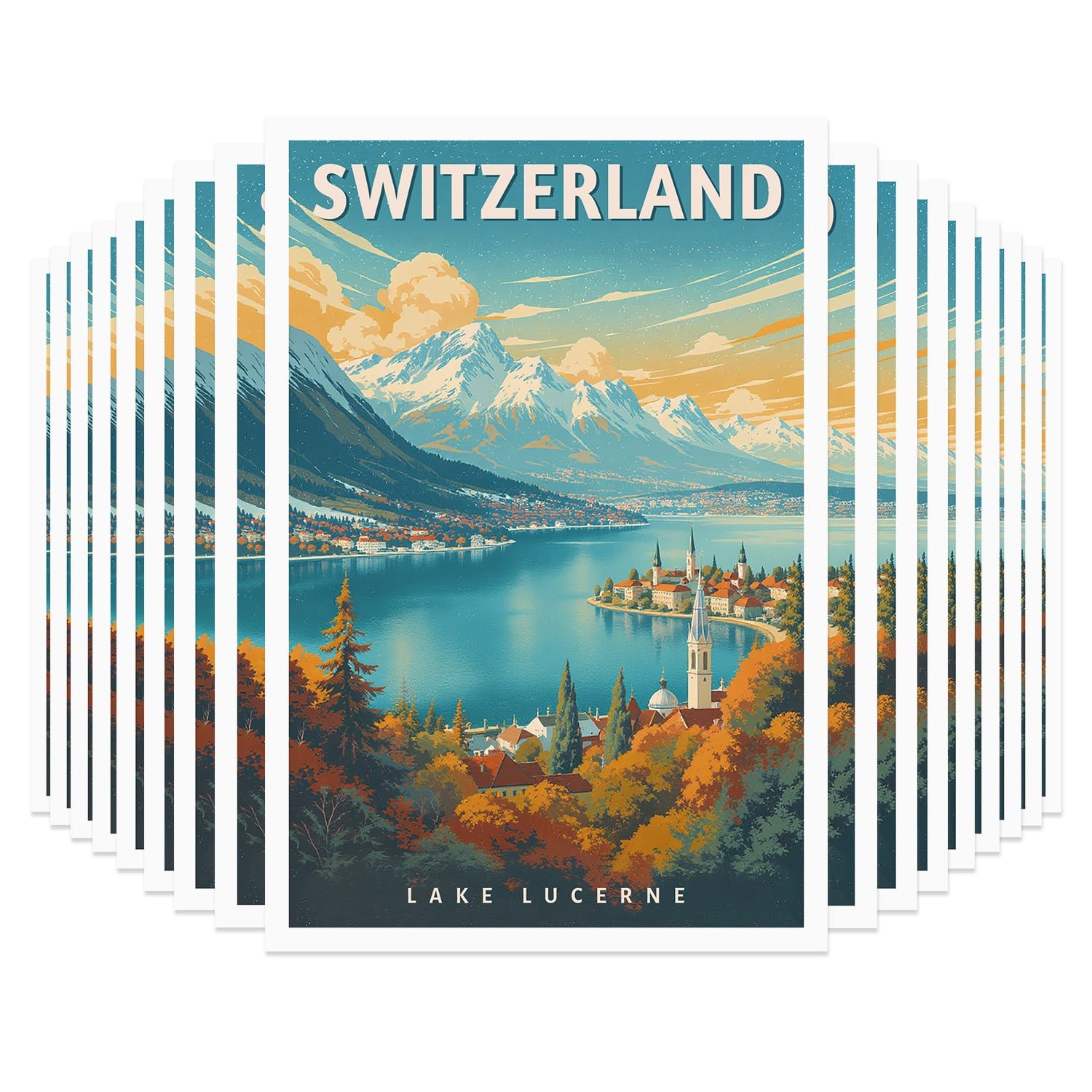 xtvinvm Vintage Travel Postcards, Switzerland Lake Lucerne