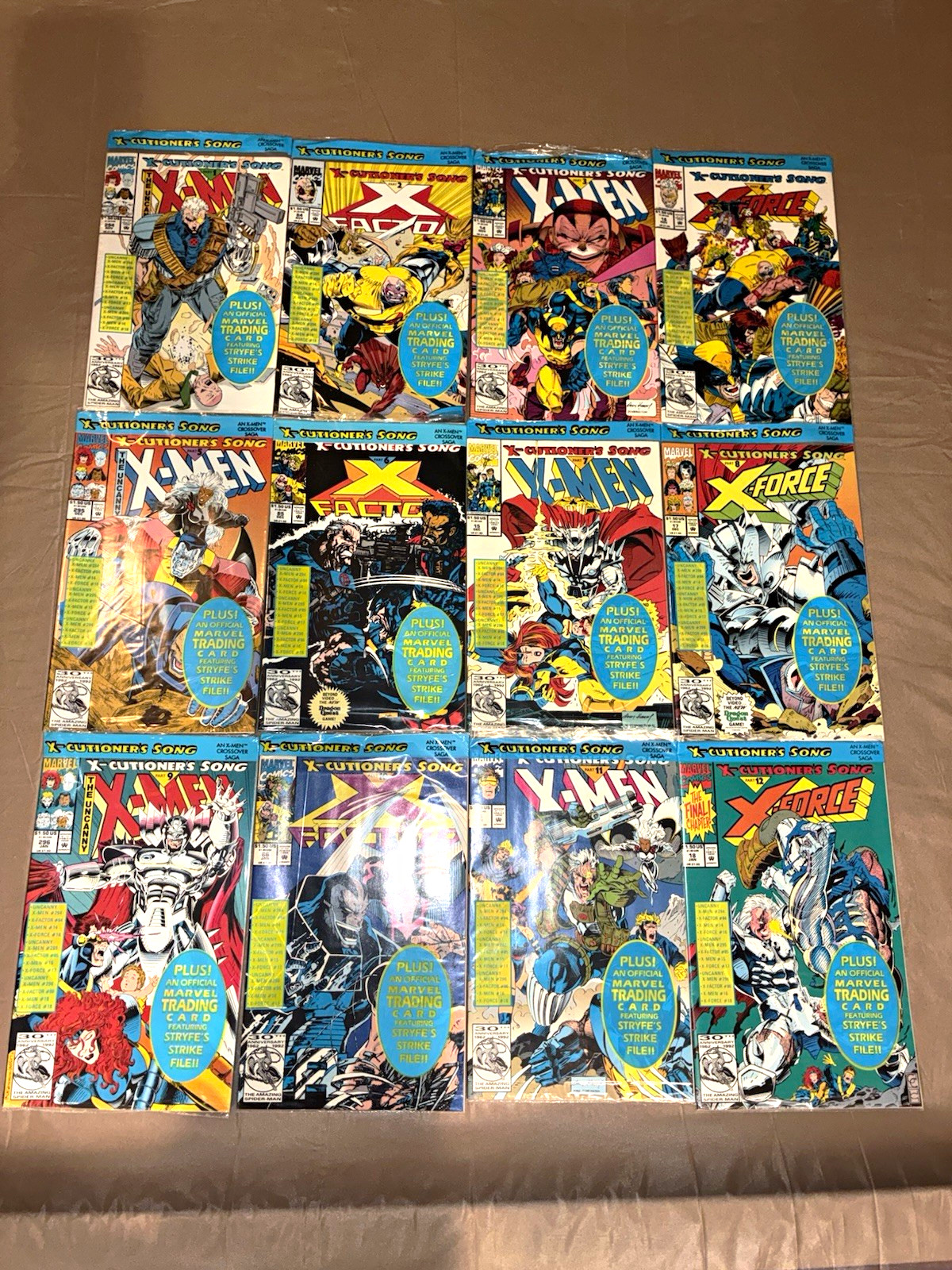 1992 Marvel X-Cutioner\'s Song Complete 1-12 Saga W/ ALL 12 Trading Cards & bags