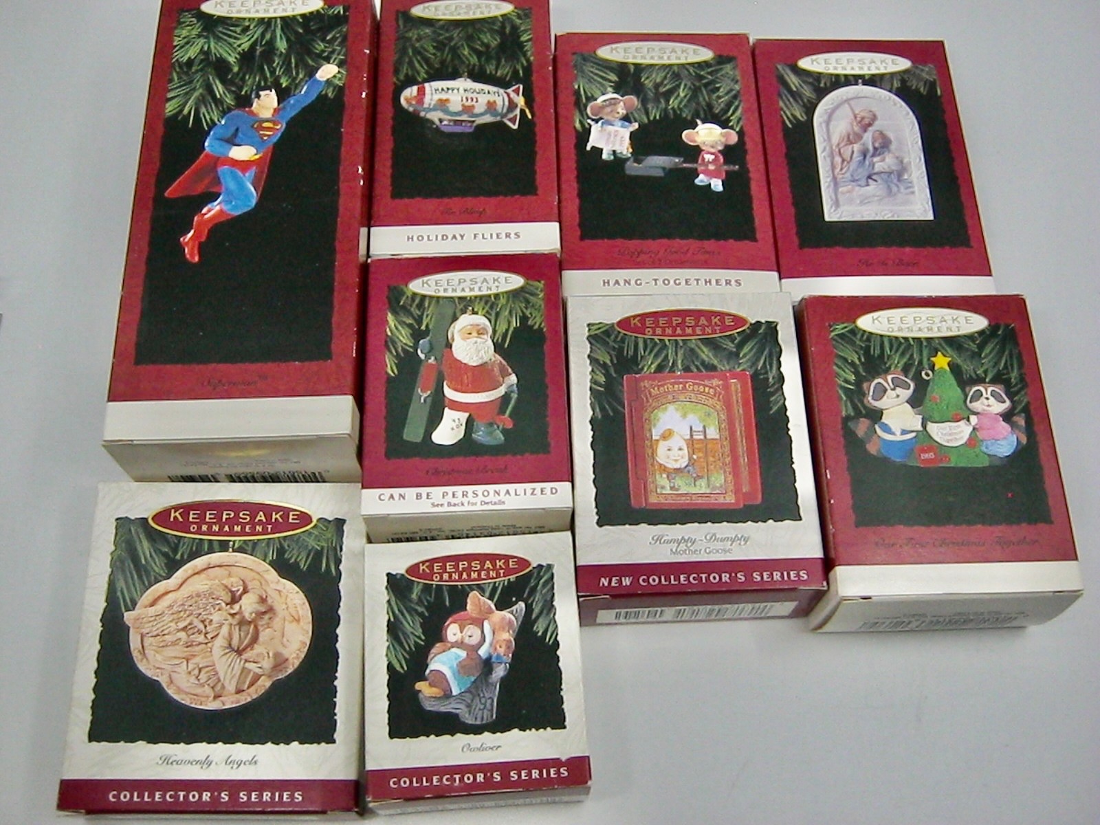 Lot of 9 Hallmark Keepsake Vintage 1993 Christmas Ornaments In Original Boxes