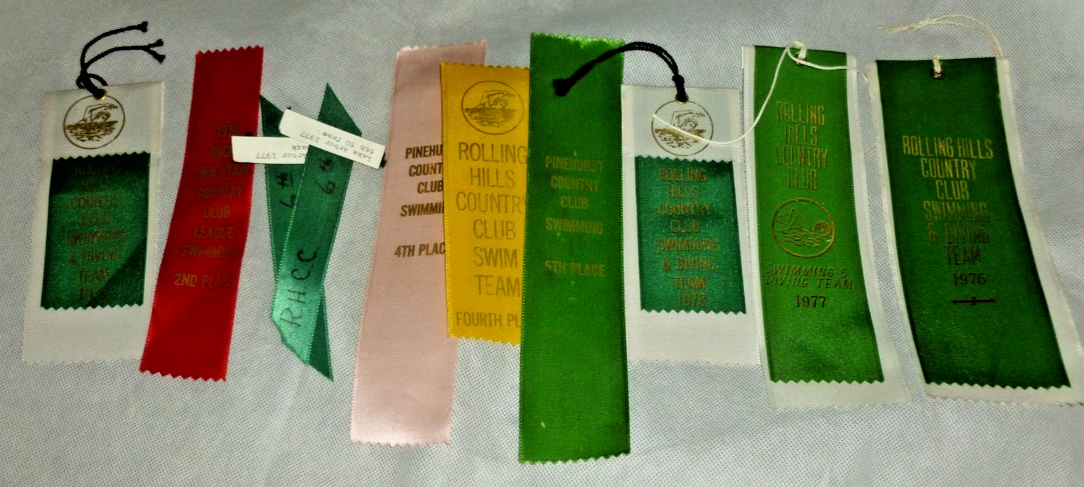 Lot Of 9 Vintage Colorado Swimming Ribbon Awards 1970s