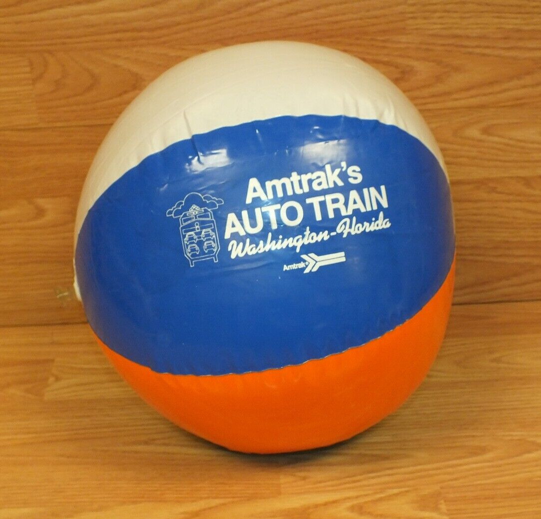 Amtrak\'s Auto Train Washington - Florida Collectible Promo Souvenir Beach Ball
