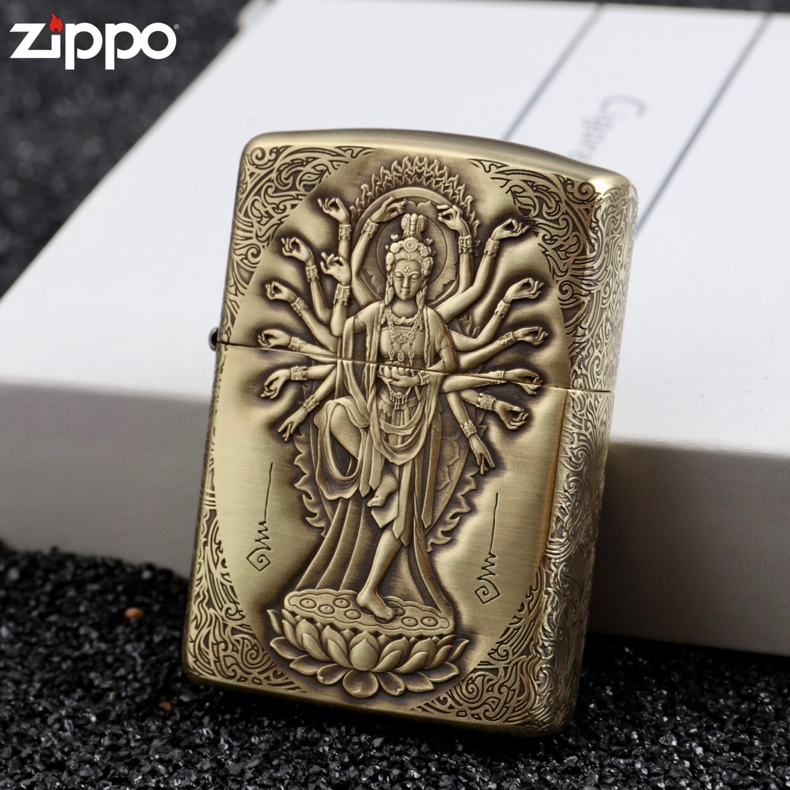 Zippo Lighter 3D Thousand-Hand Guanyin Lighter (CASE ONLY)