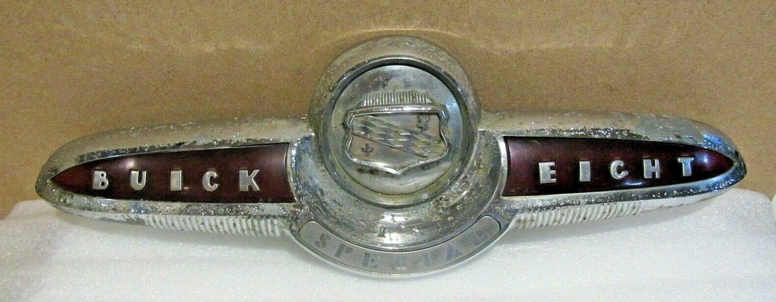 Vintage Buick Eight Special 53 Trunk Lid Emblem 1346878 Badge Metal Original