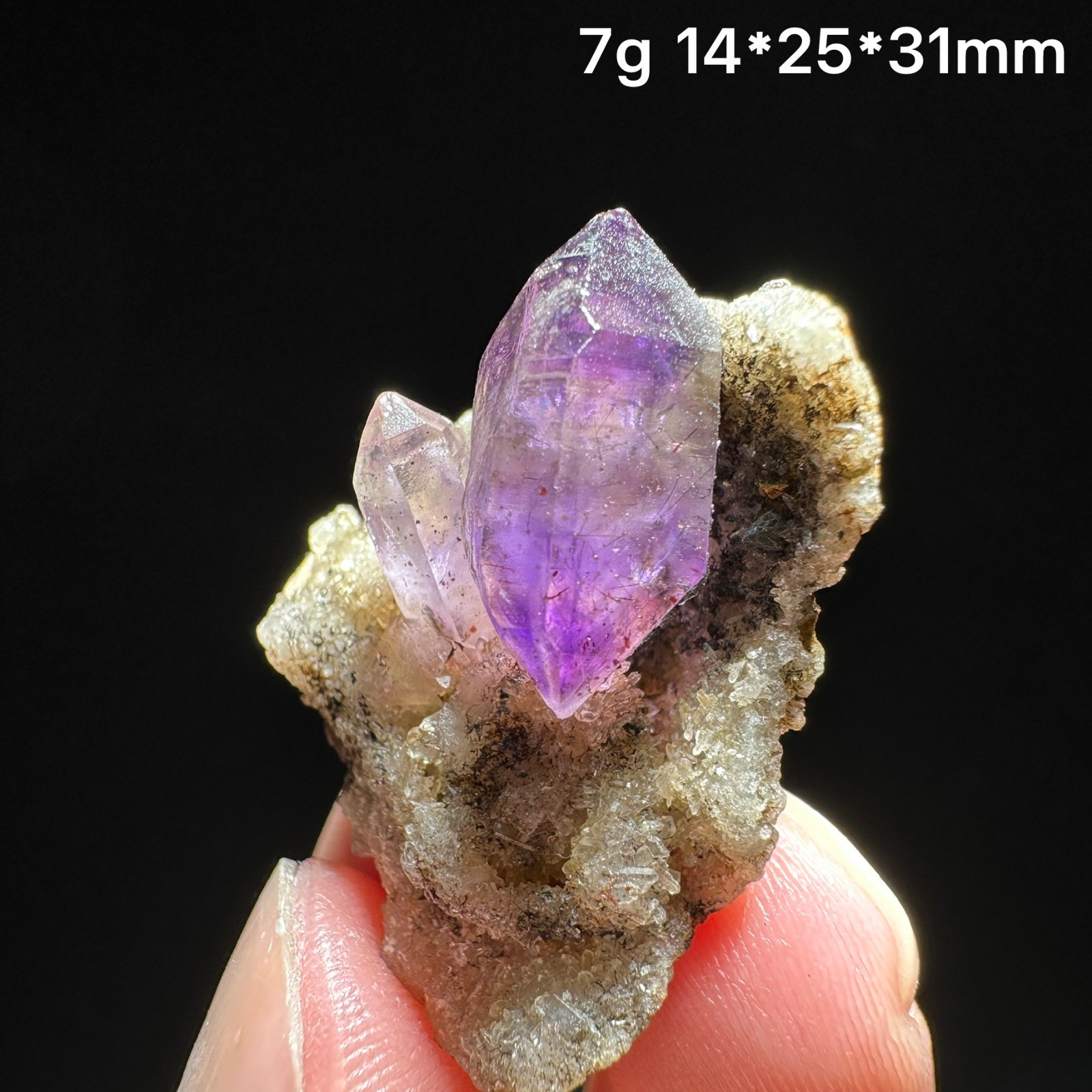 Natural Super Seven Amethyst Quartz Crystal Cluster on Matrix Mineral Specimen