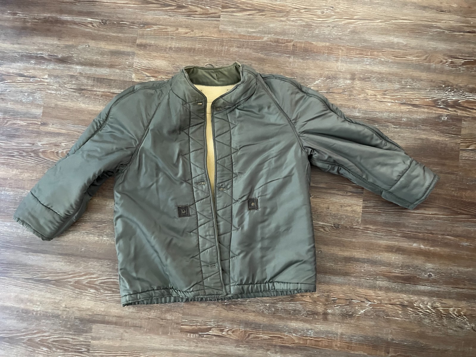 Vtg 1950s USAF MIL-L-4889 Wool Flight Jacket Liner Mens Medium Short Green USGI