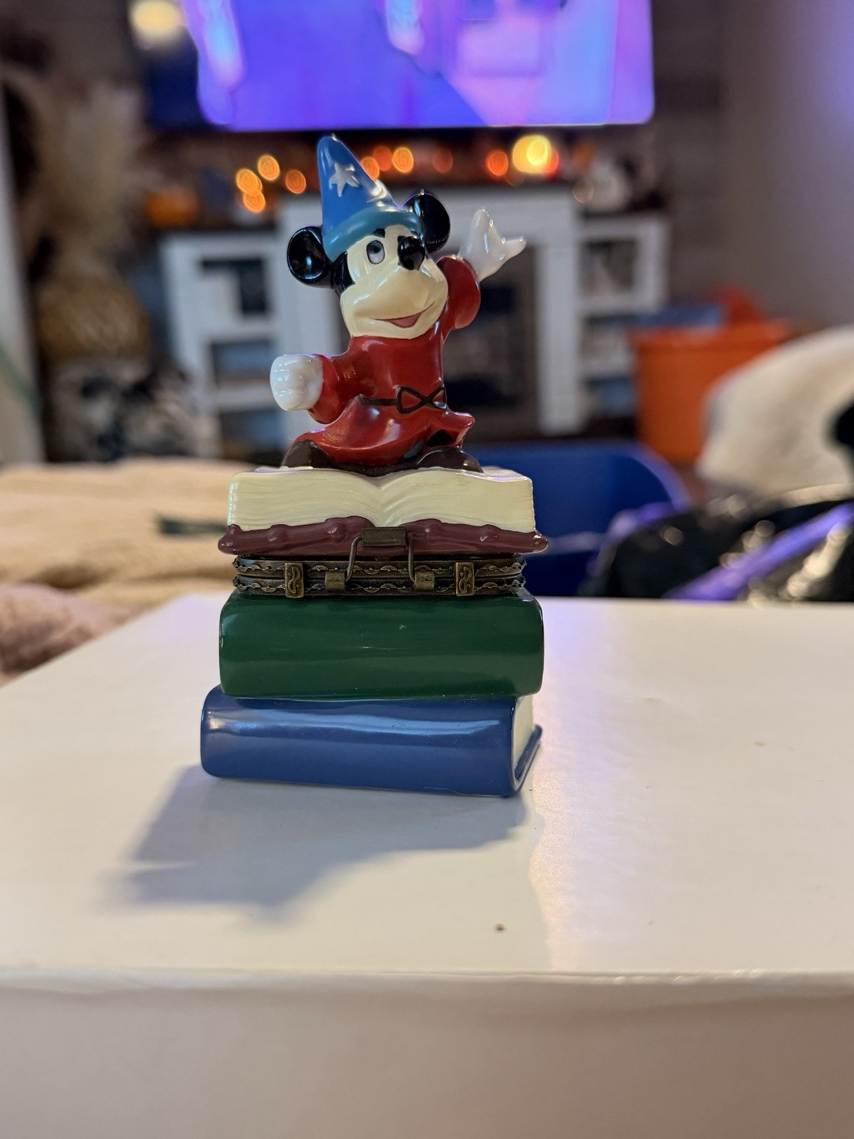 1998 Vintage Disney Mickey Mouse Sorcerer Fantasia Hinged Trinket Box