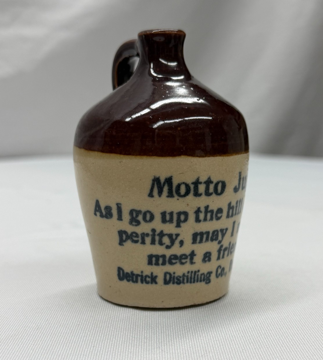 Antique Stoneware Mini Motto Jug - Dayton, Ohio