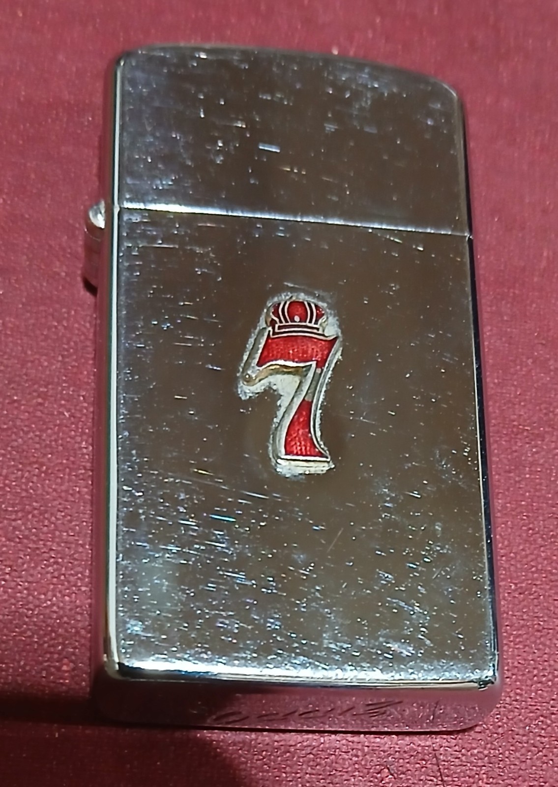 Very Rare Vintage 1962  Zippo Slim Lighter Seagram's 7  Distillers Alcohol 