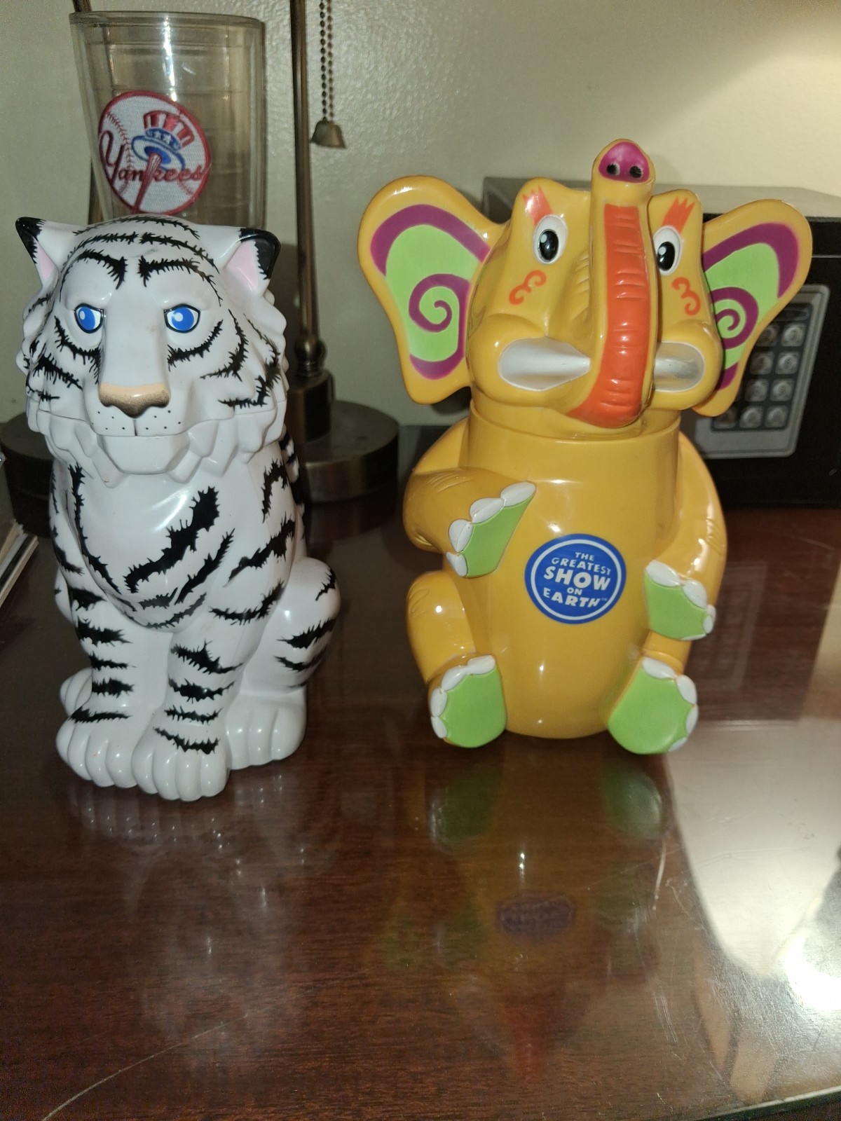 Ringling Brothers Circus Elephant and White Tiger Flip Top Mug/Stein