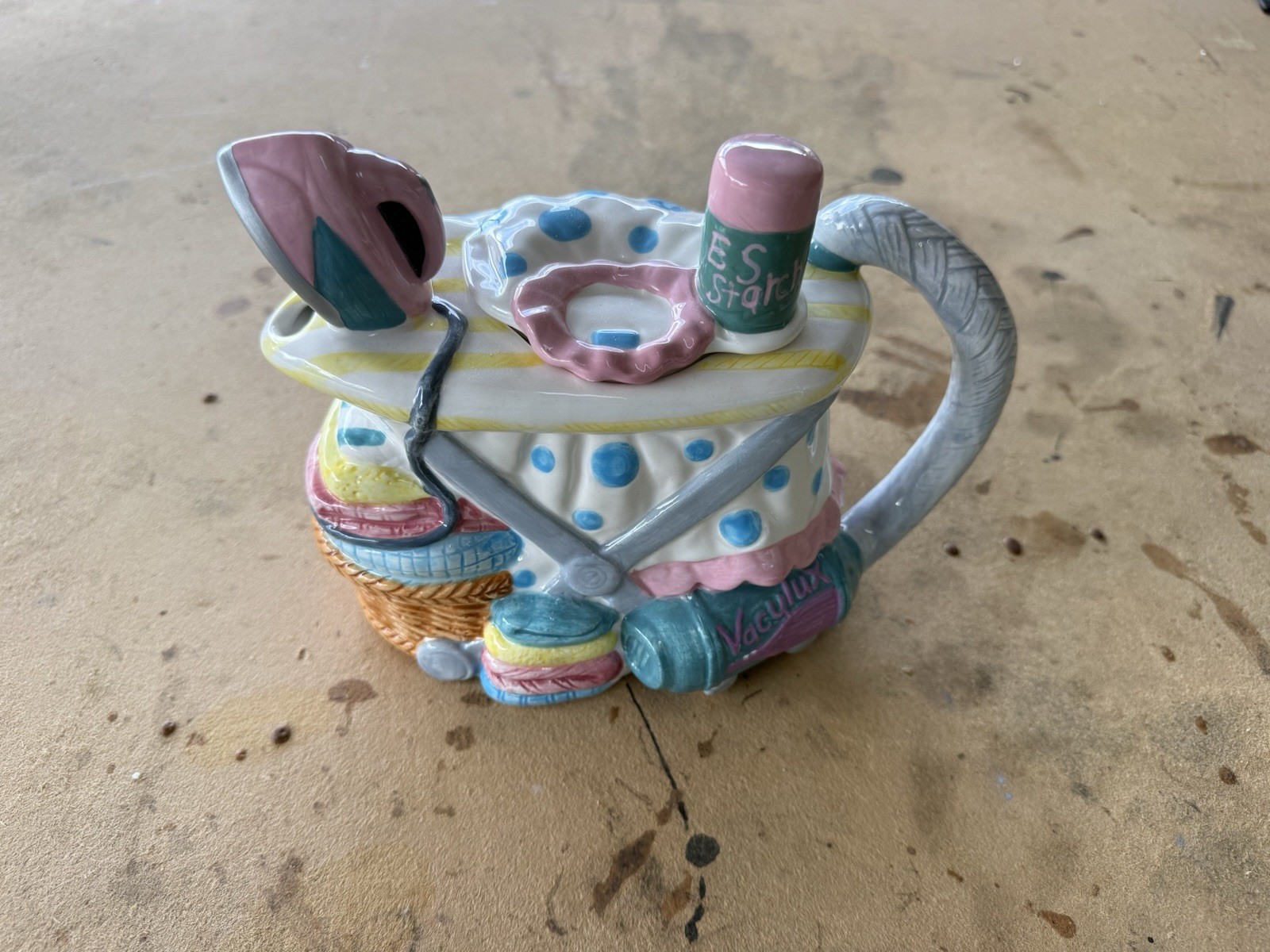 Fitz and Floyd Vintage Omnibus Ironing Board Teapot Collectible Serveware