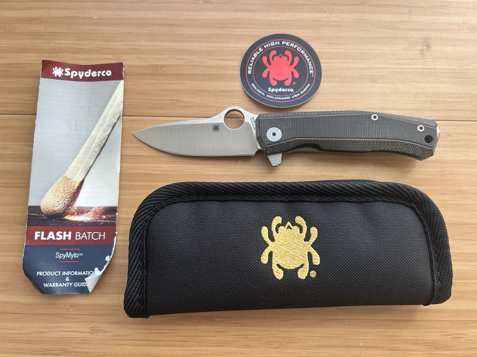 Spyderco Flash Batch SpyMyto C265MTIP - Green Micarta / Ti - M398 #1535/2000
