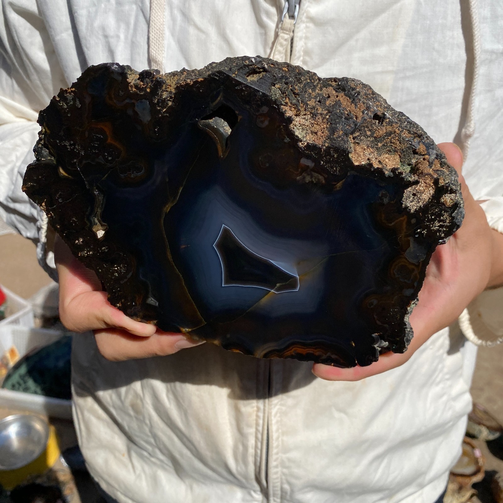 5.6lb Natural banded agate quartz crystal rough mineral specimen healing