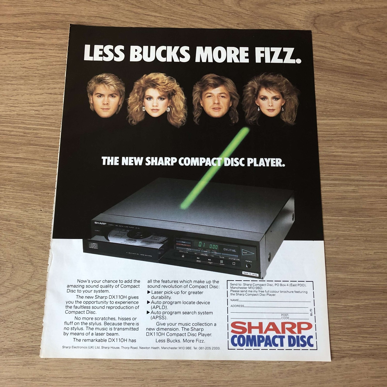 GRAM70 MAGAZINE ADVERT 11X8 NEW SHARP DX110H COMPACT DISC PLAYER