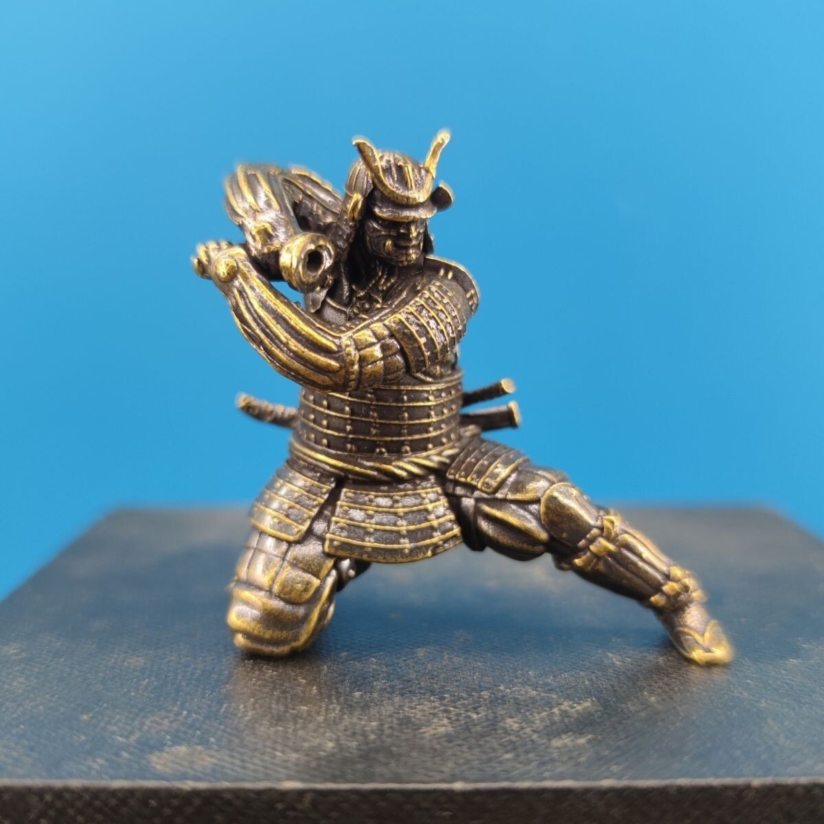 Brass Samurai Model Statue Incense Holder Incense Insert Home Indoor Ornament