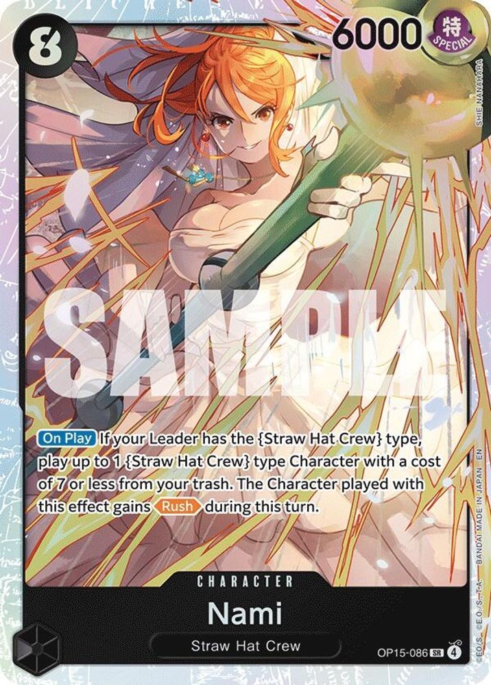 Nami OP15-086 Super Rare Adventure on Kami\'s Island One Piece Foil Near Mint