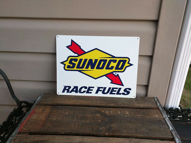 Sunoco race fuels oil gasoline repro advertising sign garage Shop 9x12 50076