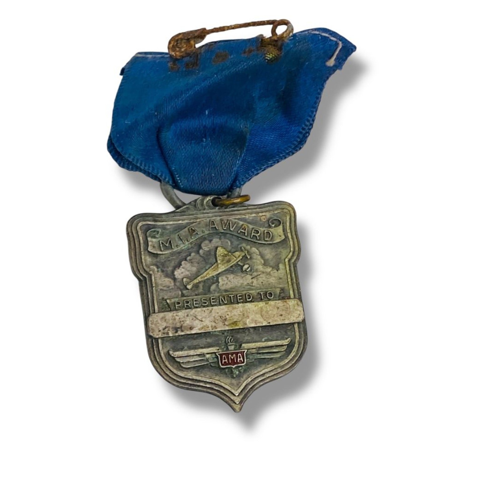 Vintage M.I.A. Award Medal on Ribbon AMA Not Engraved 1.5\