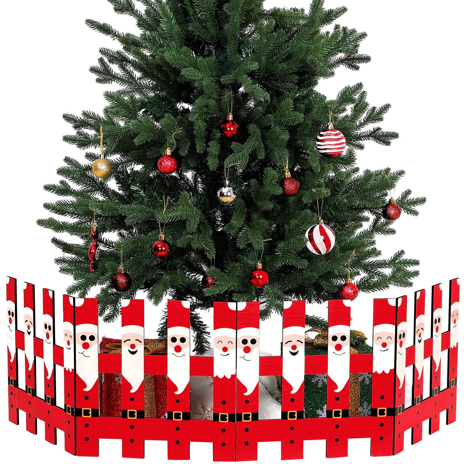 Blulu 4 Pack 12 Inch Christmas Tree Gate Santa Claus Small