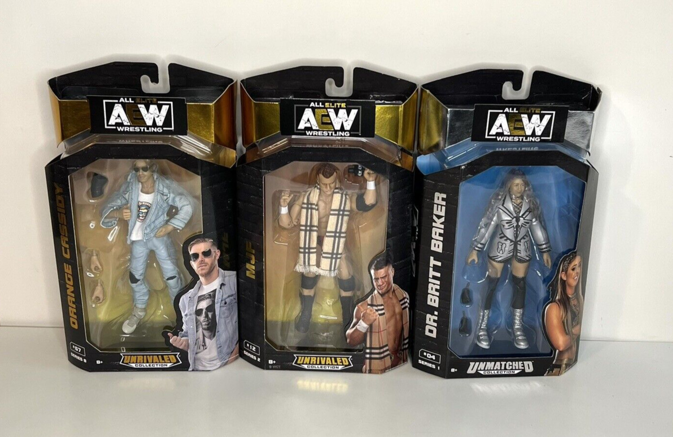 AEW Unmatched MJF & Orange Cassidy & Dr. Britt Baker Action Figures Bundle NEW