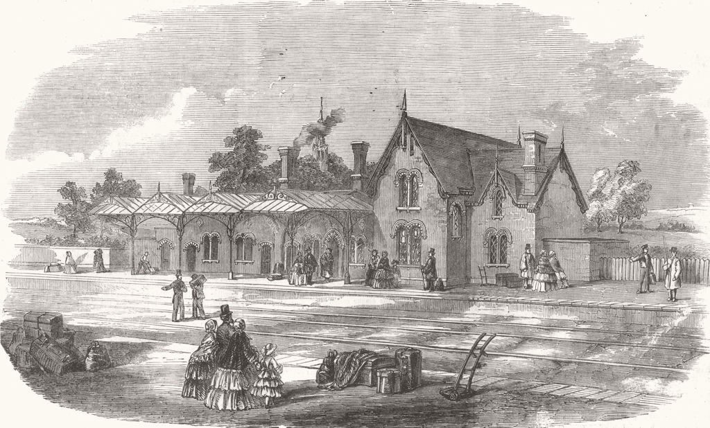 NORTHAMPTONSHIRE. The Leicester and Hitchin Railway. Kettering Station 1857