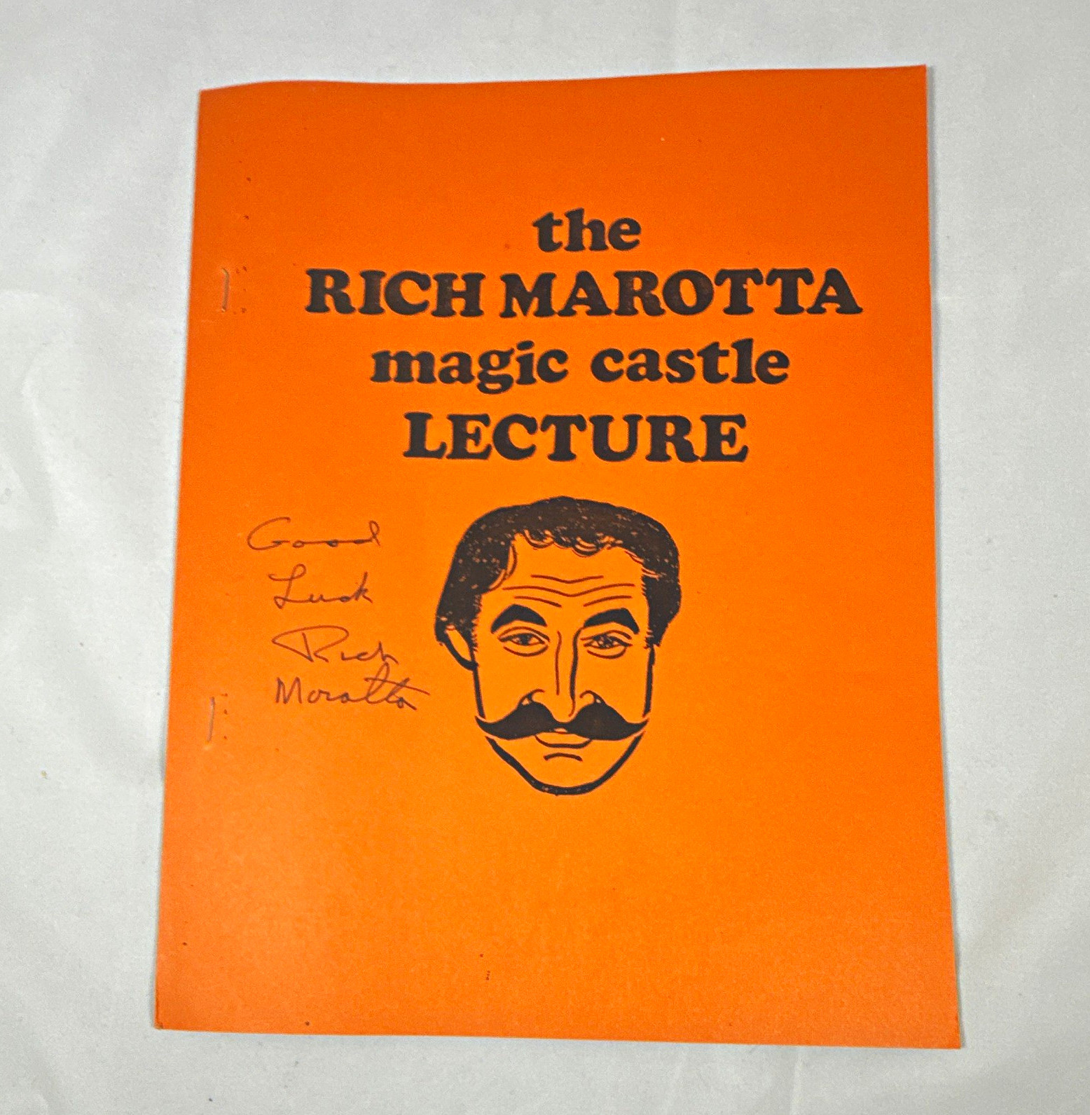 Vintage Signed Rich Marotta Magic Castle Lecture Notes 1982 Booklet Autographed