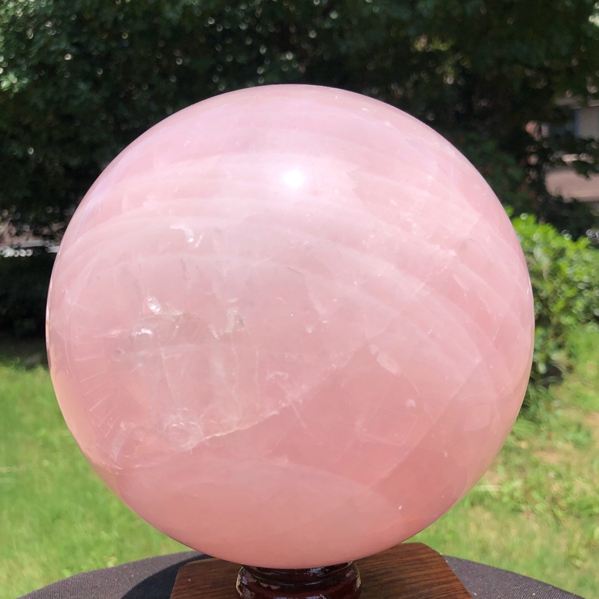10.82LB Natural Pink Rose Quartz Crystal Sphere Ball Healing Reiki 6540