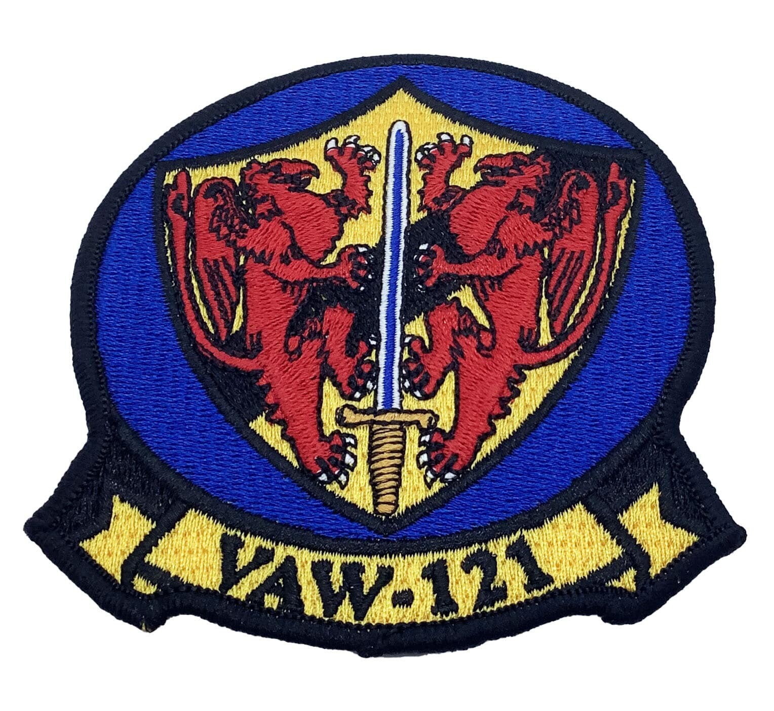 VAW-121 Blue Tails Squadron Patch – Plastic Backing, 4 in