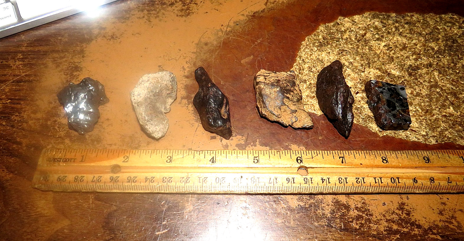 variety 6 meteorites; gebel; canyon; campo; alekai; gold basin ; sericho 269 gm